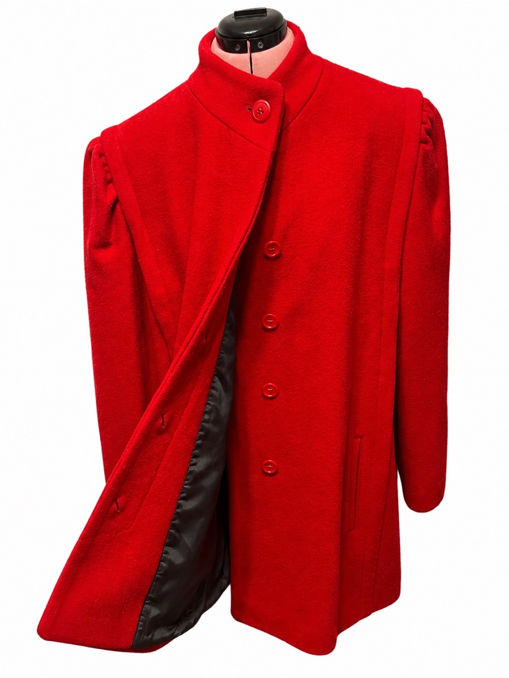 Vintage Royal Balkan Tailors 100% Virgin Wool Coat | Bulgaria | Cherry Red